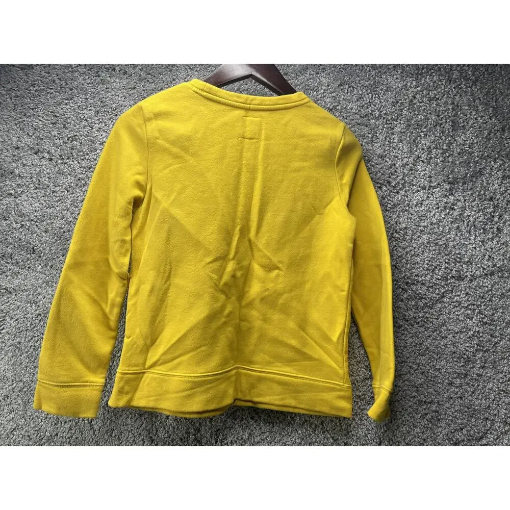 Kids Gap Logo Crewneck Sweater Metallic Youth Size XXL 14/16 Yellow Pullover